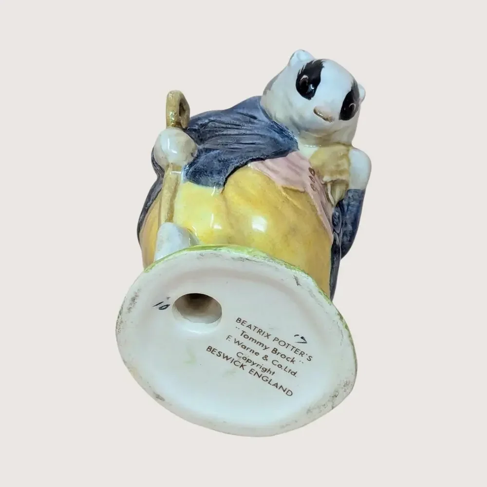1970s Beswick F Warne Porcelain Tommy Brock Figurine